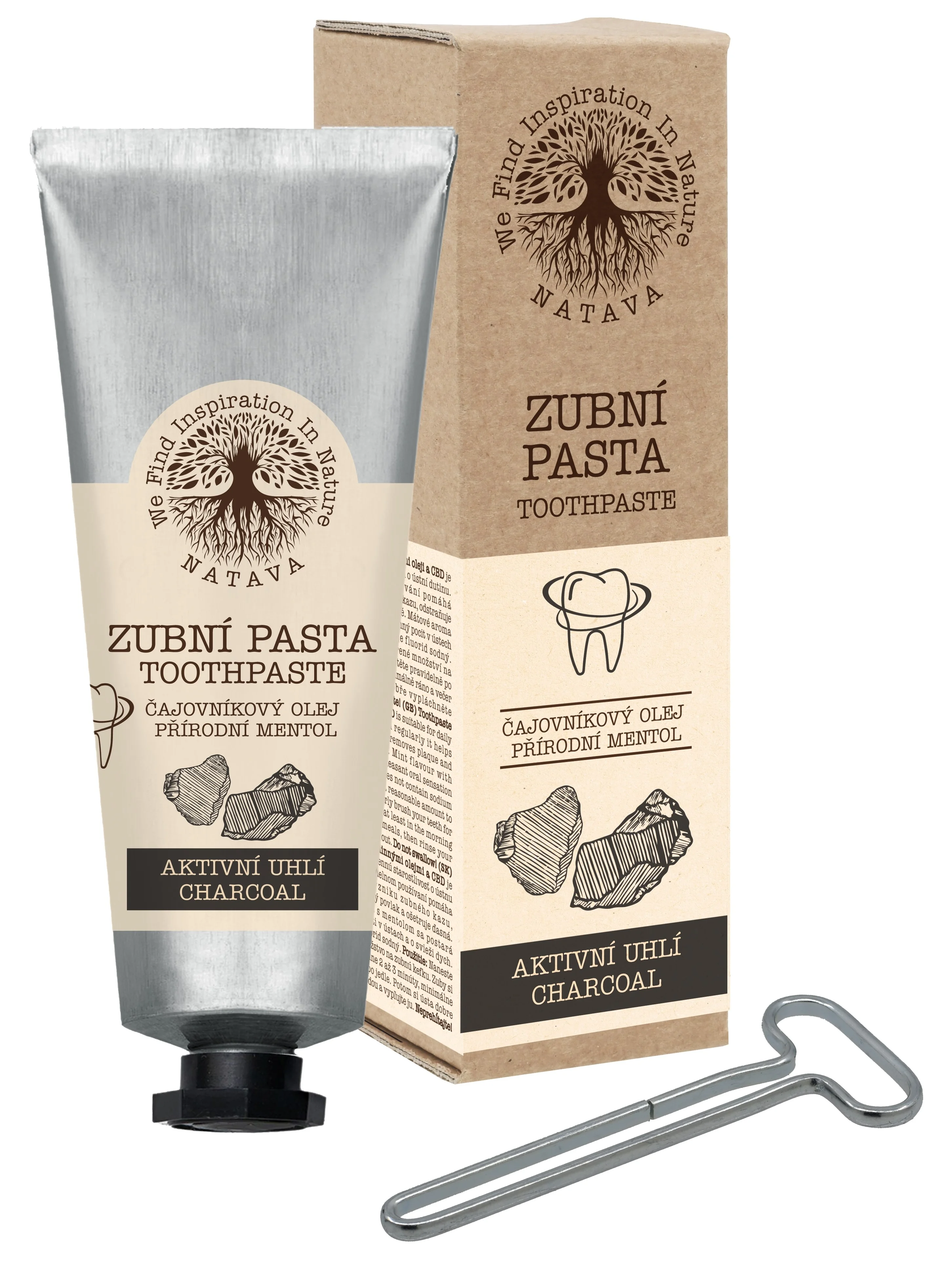 Natava zubná pasta Čierné uhlie s kličkou na tubu 80 g