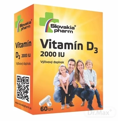Slovakiapharm Vitamín D3 2000 IU 1×60 ks, výživový doplnok