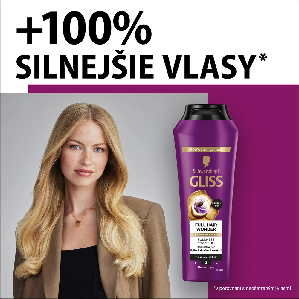 Schwarzkopf Gliss šampón Full Hair Wonder 1×400 ml, šampón
