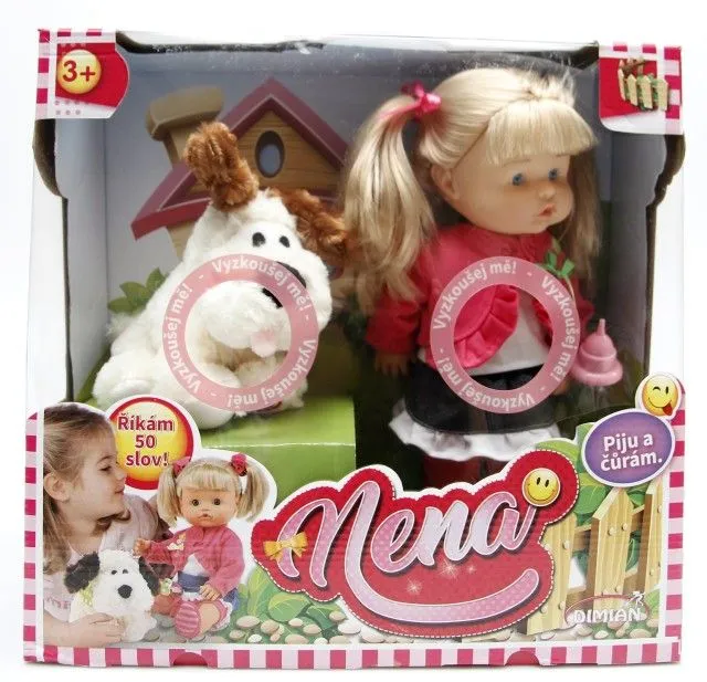 Alltoys hovoriaca bábika Nena so psíkom 36 cm 1×1 ks, bábika