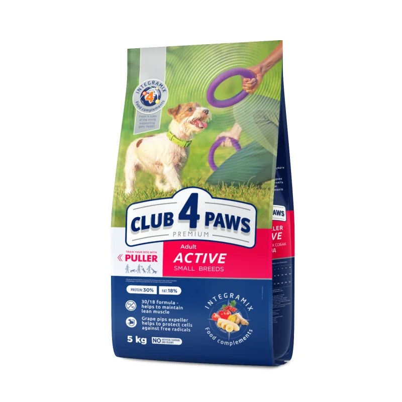 CLUB 4 PAWS Premium Active. Pre dospelých aktívnych psov malých plemien 5 kg (7998)