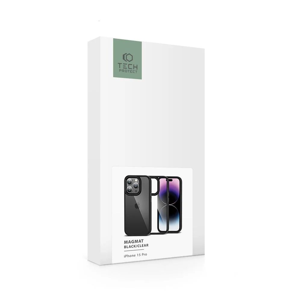 Tech-Protect Magmat kryt na iPhone 15 Pro, čierny/priesvitný
