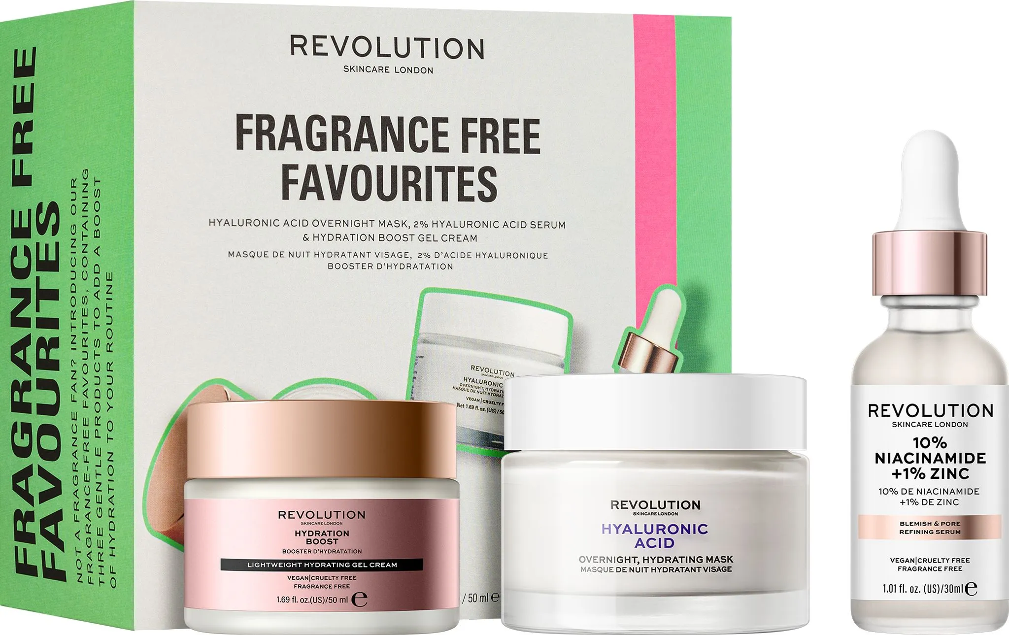Revolution Skincare Fragrance Free Favourites Collection 1×1 set, set na špeciálnu starostlivosť o pleť