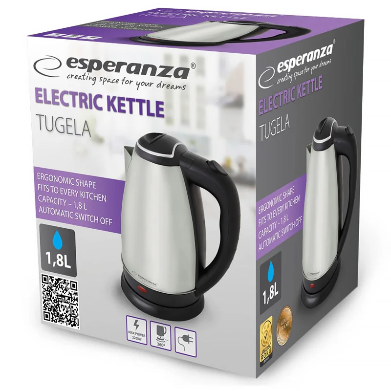 Kanvica rýchlovarná ESPERANZA EKK104X TUGELA NEREZ 1,8L