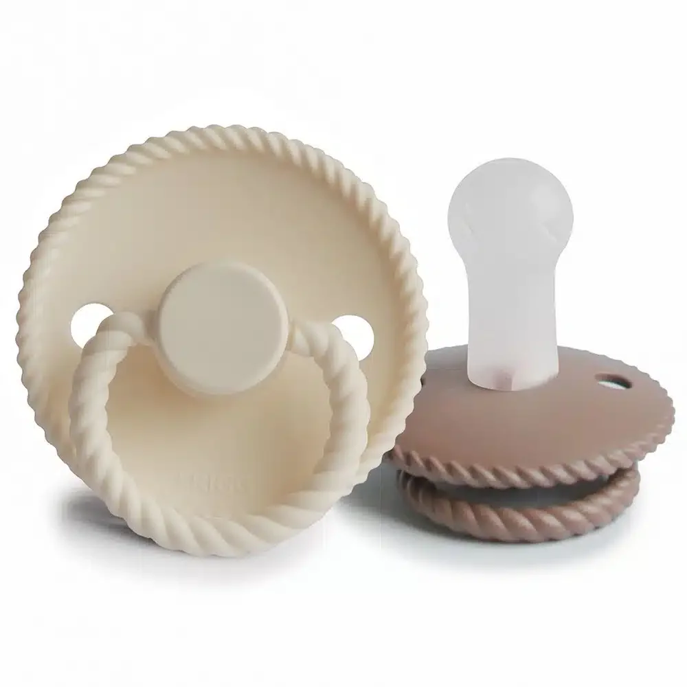 FRIGG Rope silikónové cumlíky Cream/Sepia, +6m, dvojbalenie 1×2ks, silikónový cumlík