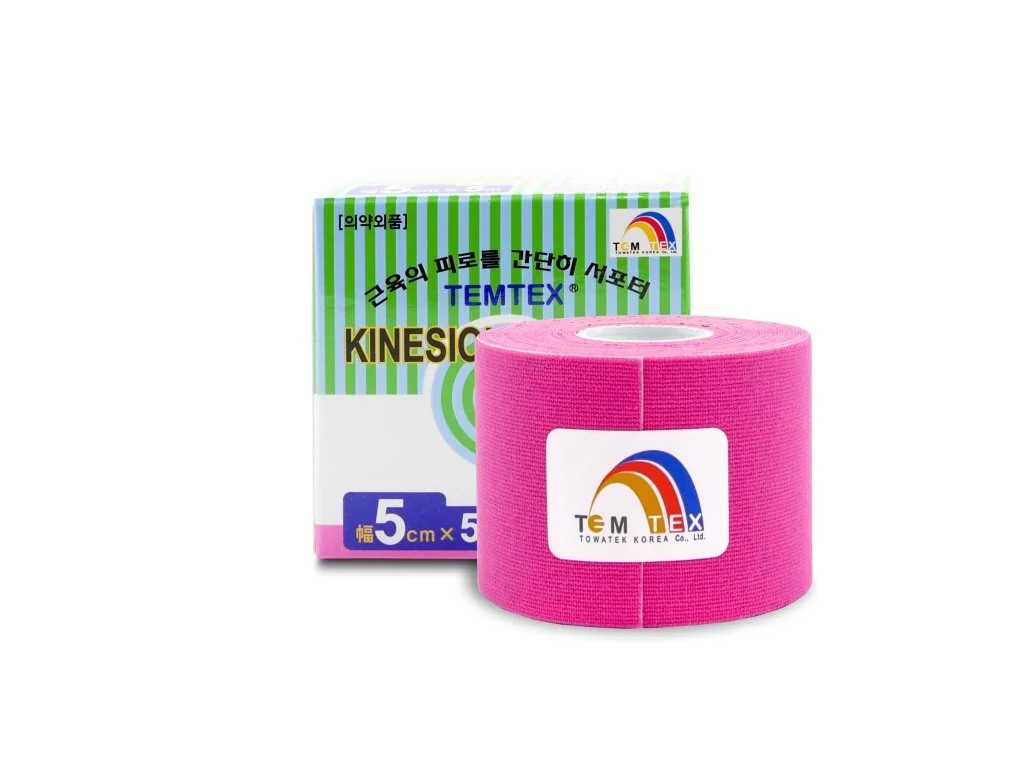 Temtex kinesio tape Classic, ružová tejpovacia páska 5cm x 5m 1×1 ks, tejpovacia páska