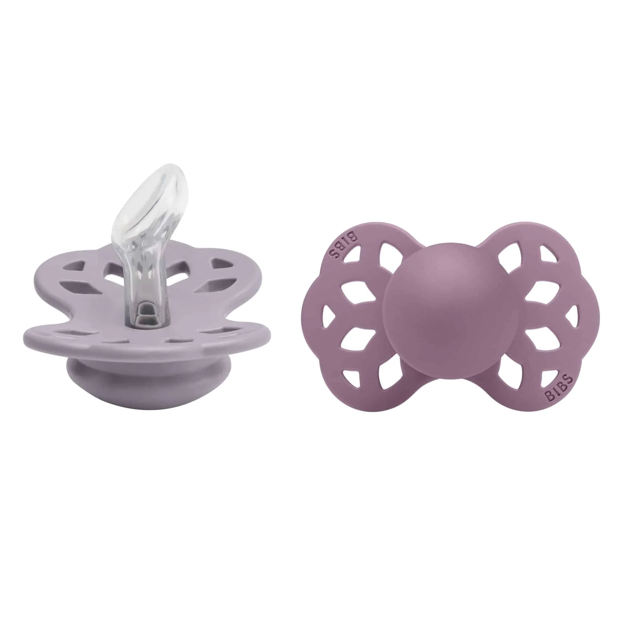 BIBS Infinity anatomické cumlíky zo silikónu 2ks veľkosť 1 - Fossil Grey / Mauve