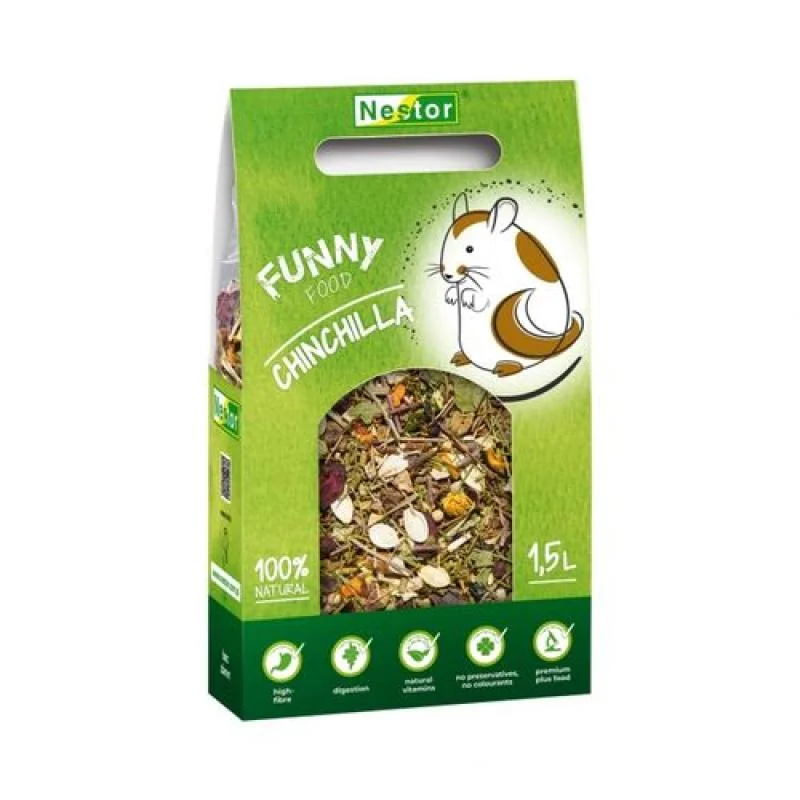 NESTOR FUNNY PREMIUM PLUS Chinchilla 1500ml/400g prémiové krmivo pre činčily