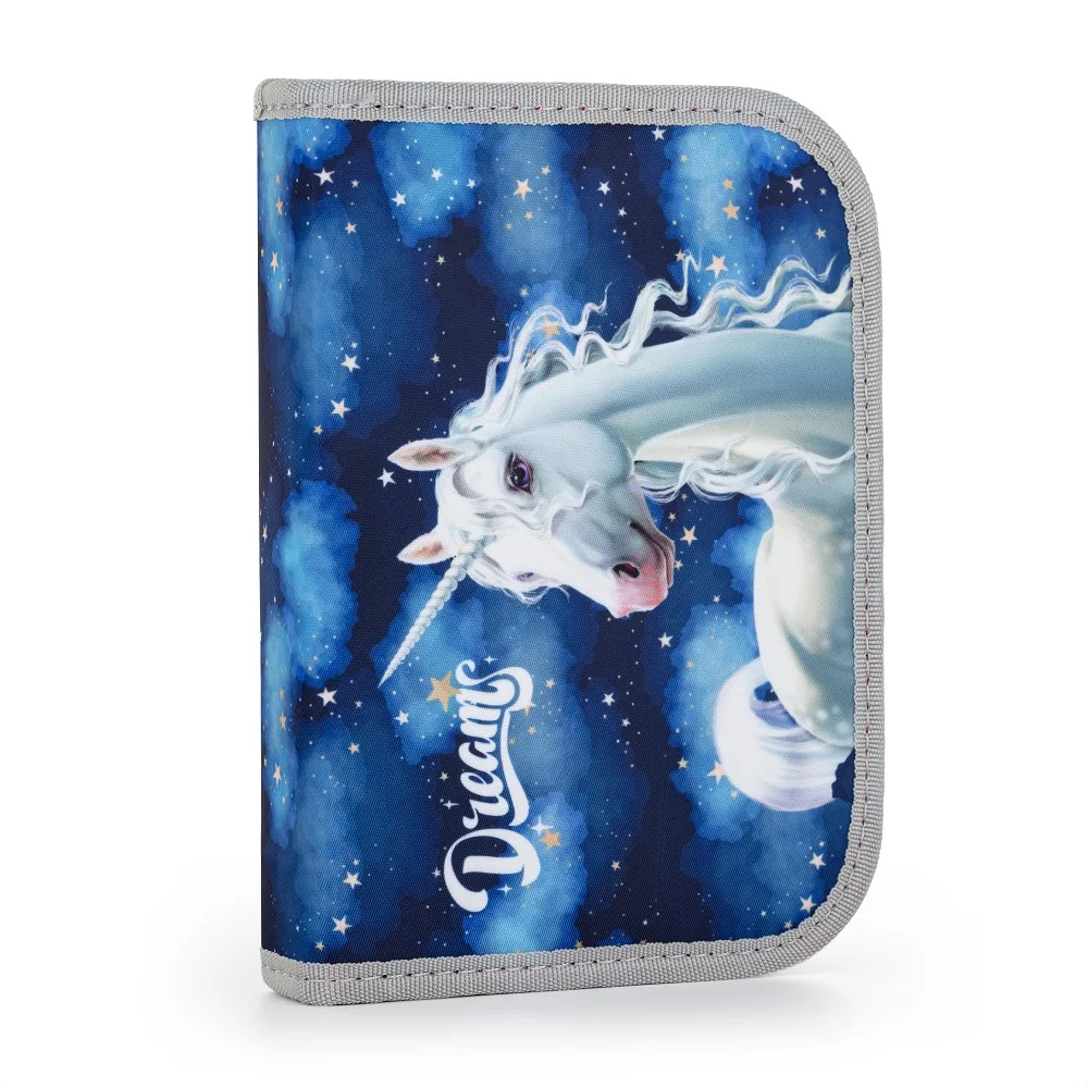 Jednopatrový peračník s 2 chlopňami, prázdny Unicorn 1 motív Jednorožec