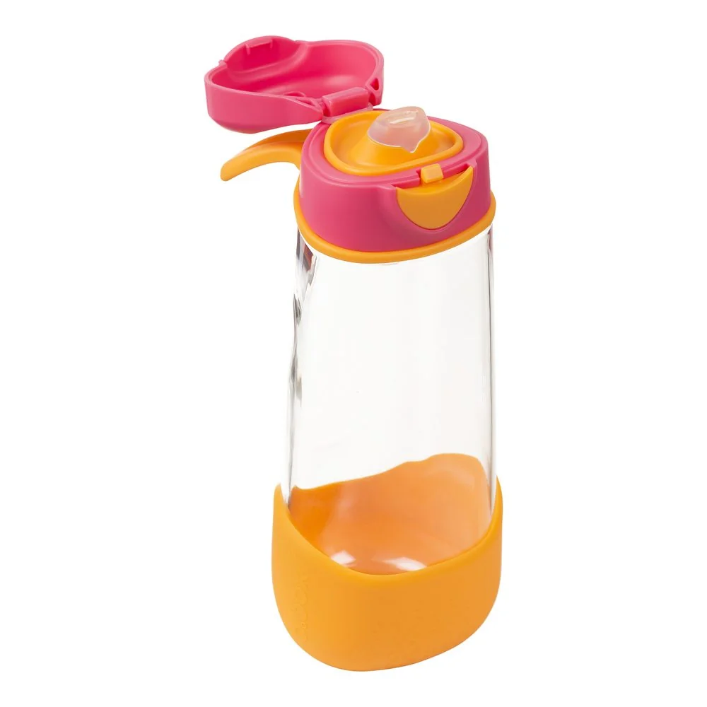 Športová fľaša na pitie 600 ml ružová/oranžová