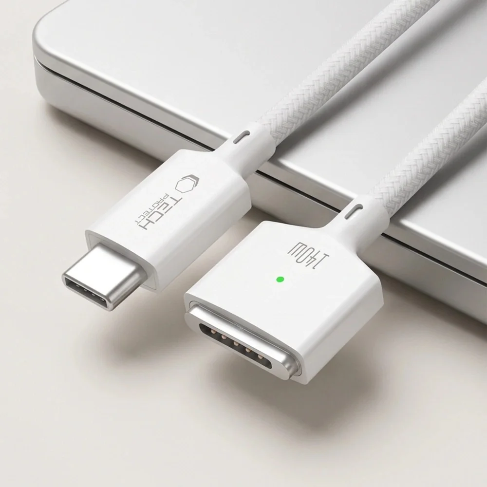 Tech-Protect MMC01 magnetický kábel USB-C / MagSafe 3 140W 3m, biely