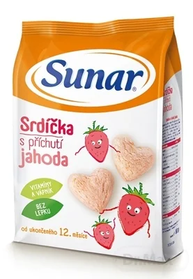 Sunar Detský snack Srdiečka 1×50 g, detská výživa