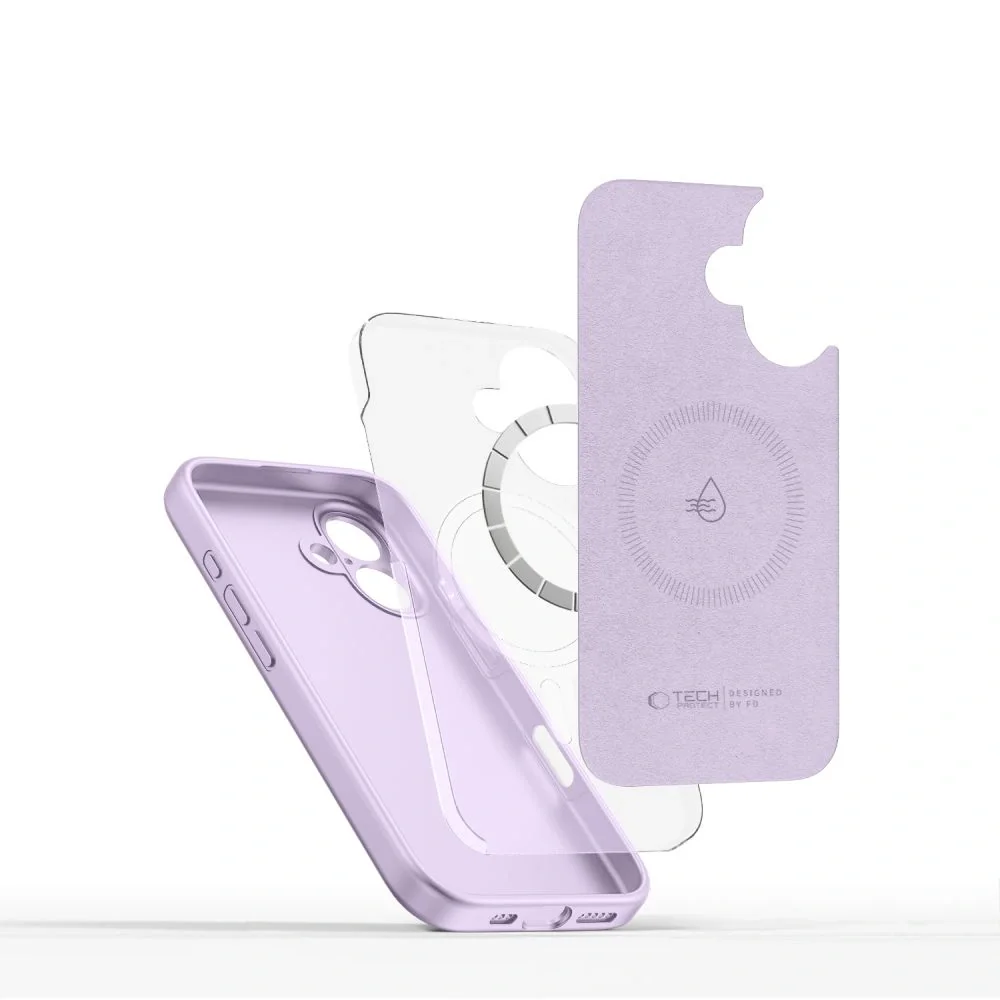 Tech-Protect Liquid Silicone MagSafe kryt na iPhone 16e, fialový