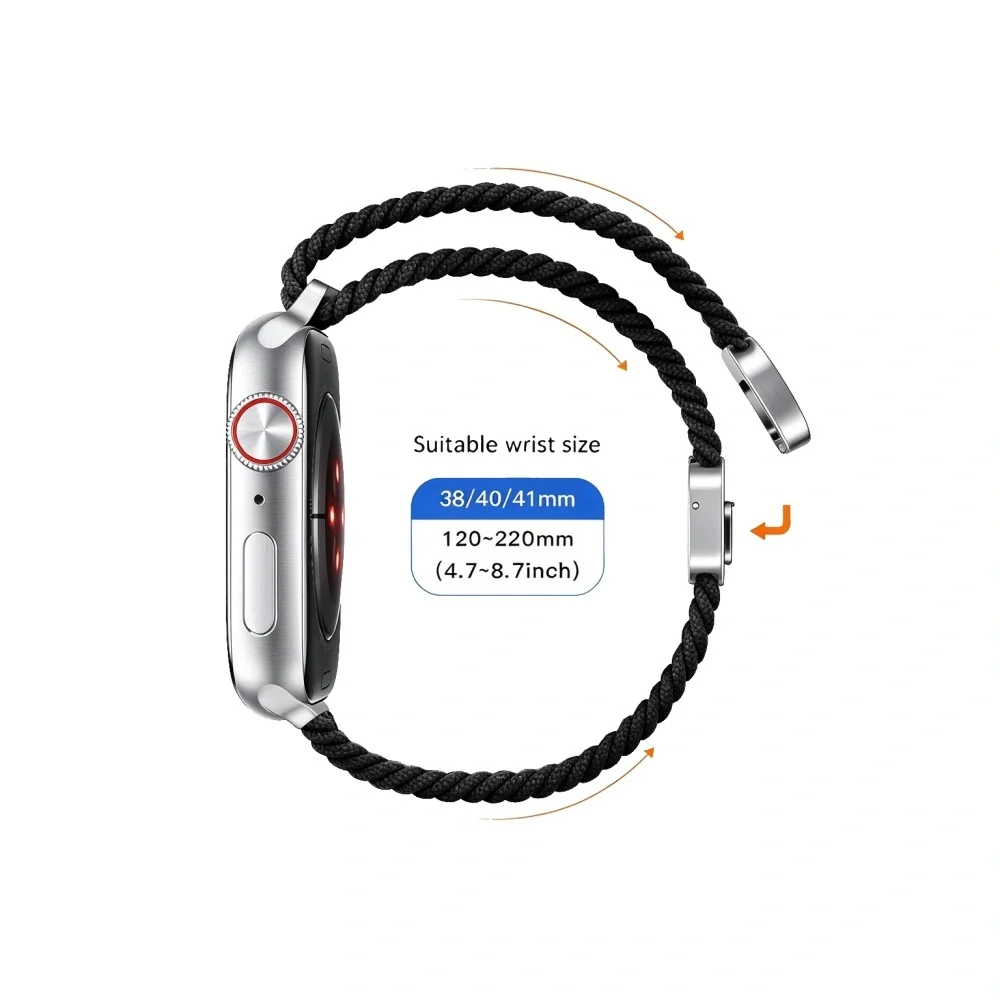 Tech-Protect Nylon Mag remienok na Apple Watch 40/41/42mm, black