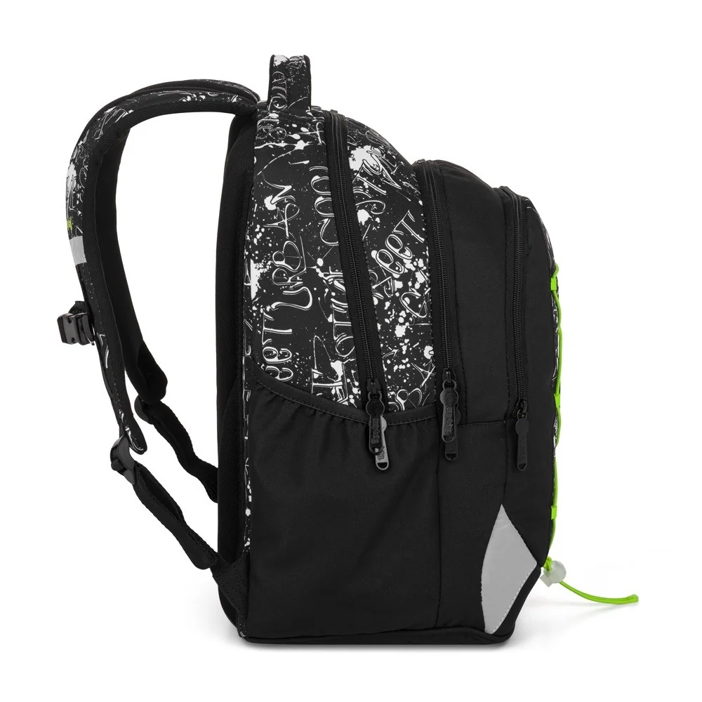 Študentský batoh OXY TOUCH Graffiti II modro-šedý design