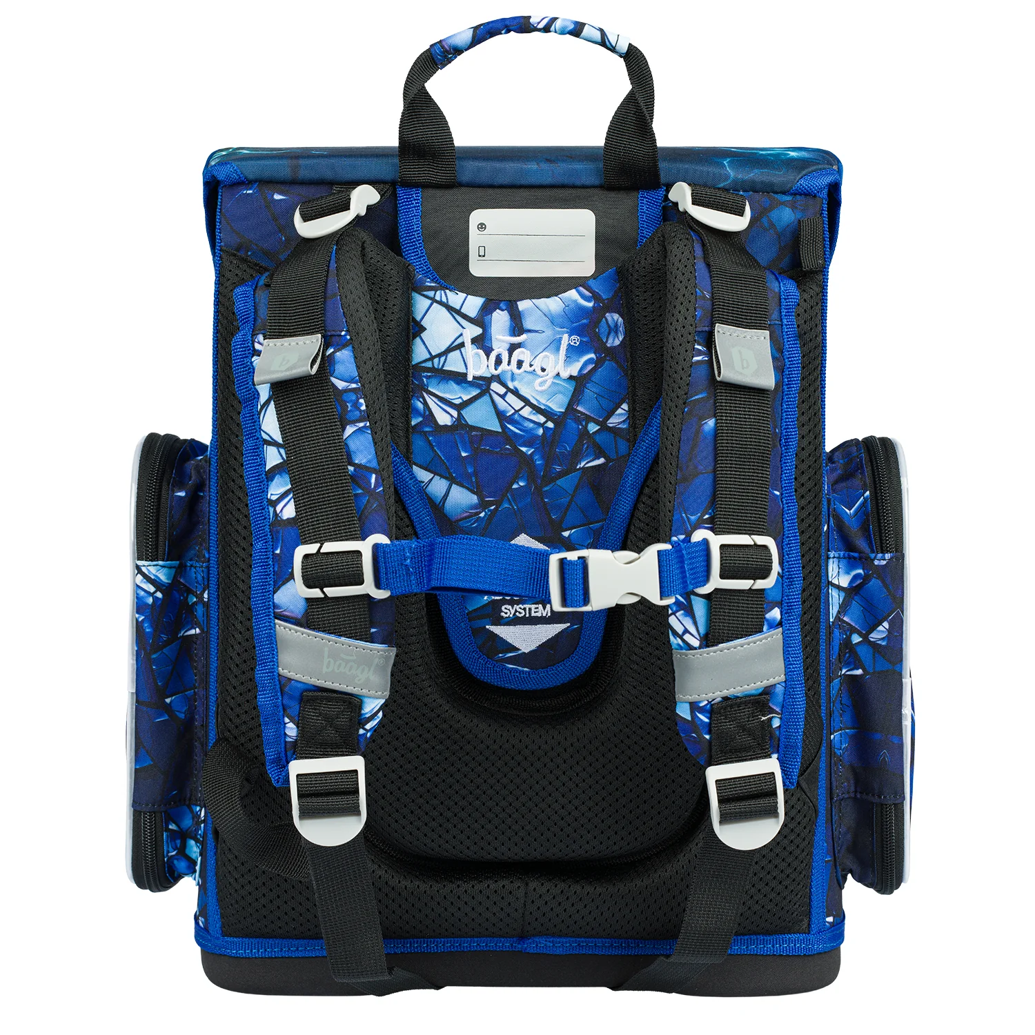 Baagl Školská aktovka ERGO Roboty ergonomická, modrá