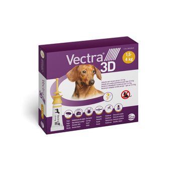 Vectra 3D spot-on pre psy XS (1,5–4 kg) 1×3 ks, spot-on proti parazitom