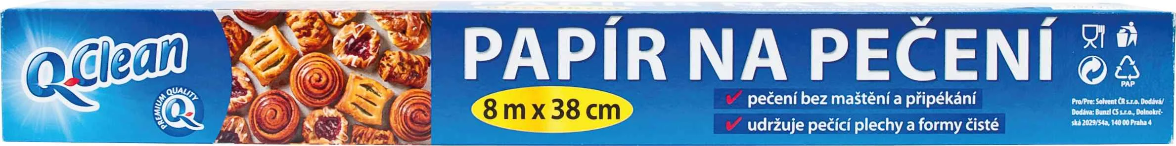 Q Clean papier na pečenie 8mx38cm 1×1 ks, papier na pečenie
