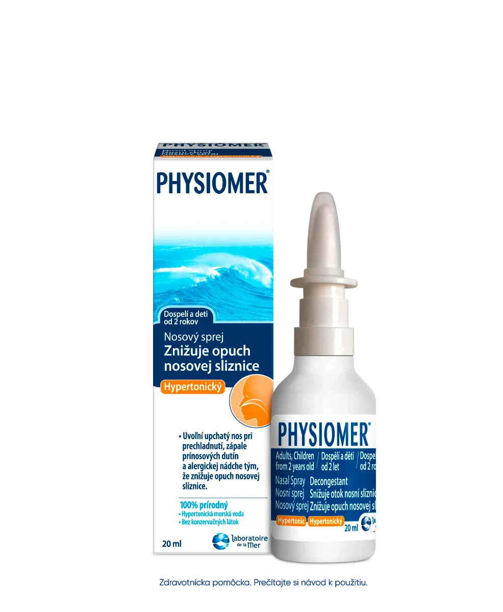 PHYSIOMER Nosový sprej Hypertonický 1×20 ml, nosový sprej