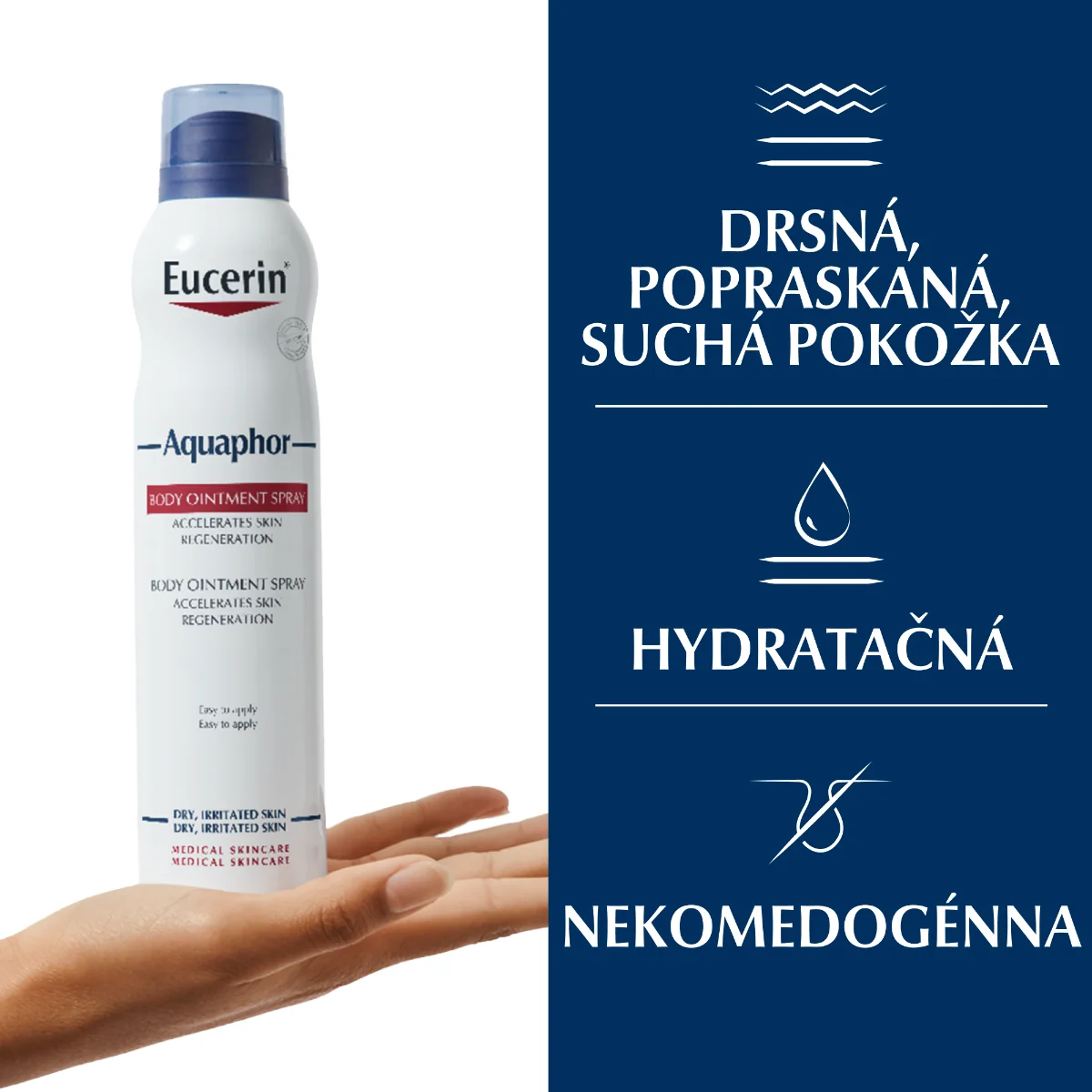 Eucerin Aquaphor Telová masť v spreji 1×250 ml, suchá pokožka