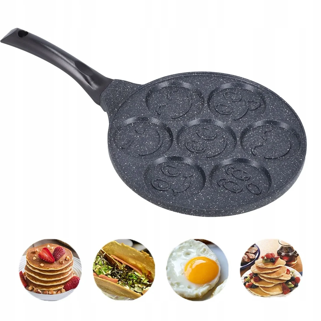MG Pancakes Emoji panvica na lievance 27cm, čierna