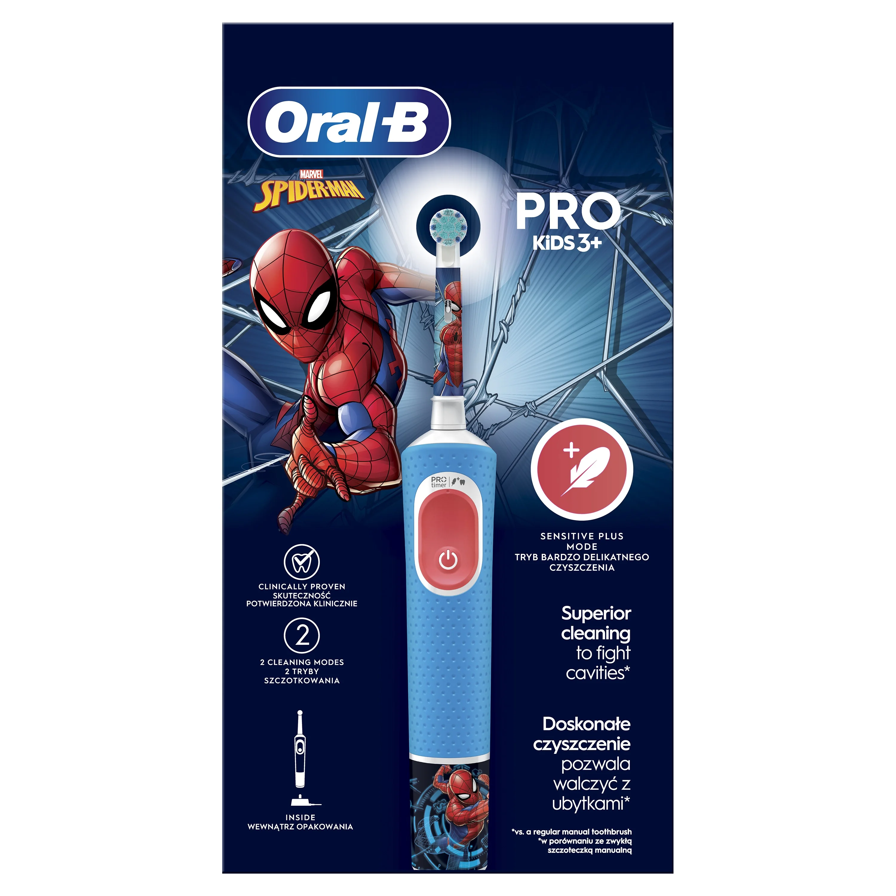 Oral B EK Pro Junior 3+ Spiderman 1×1 ks, elektrická zubná kefka