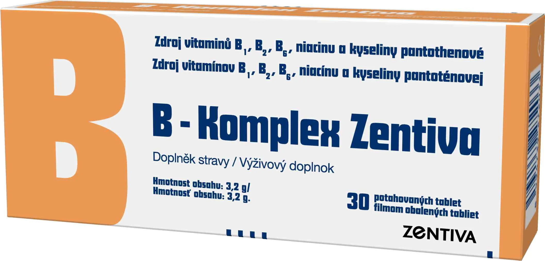 B-Komplex Zentiva 30 tbl 1×30 tbl, vitamín B | Dr. Max Lekáreň