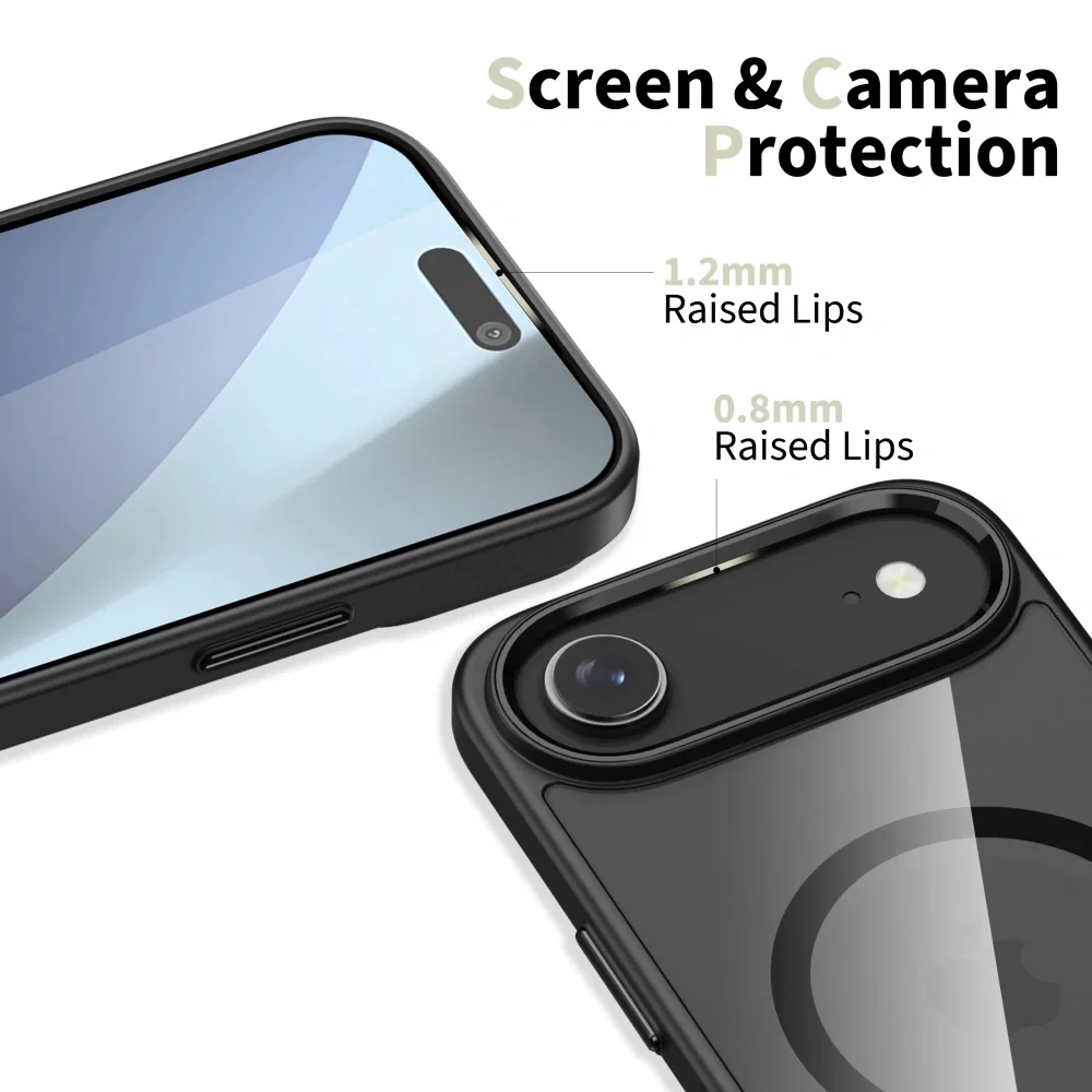 Tech-Protect MagMate MagSafe kryt na iPhone 17 Air, čierny/priesvitný