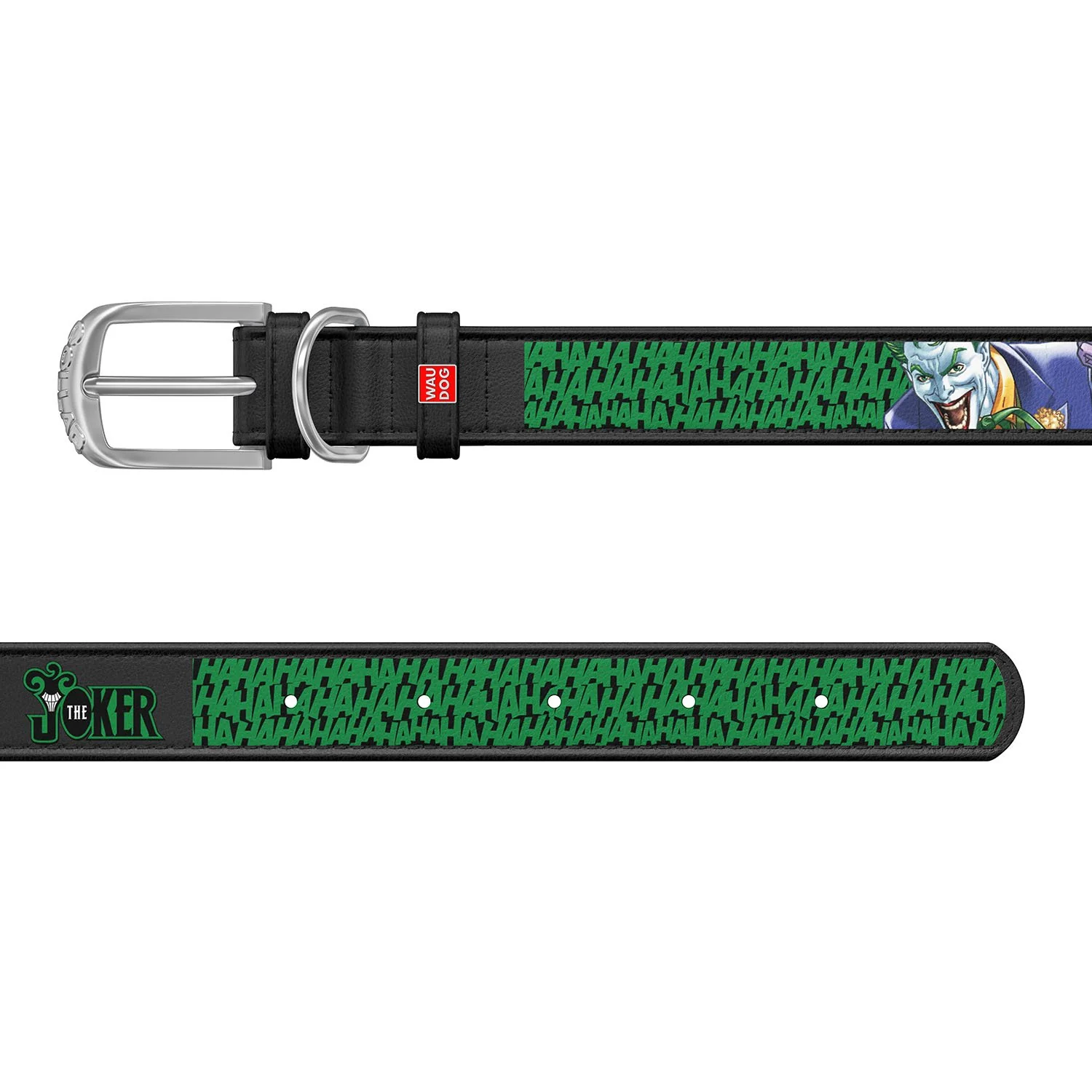 Kožený obojok JOKER DC COMICS čierny, Obvod krku: 18-24 cm, širka: 9 mm