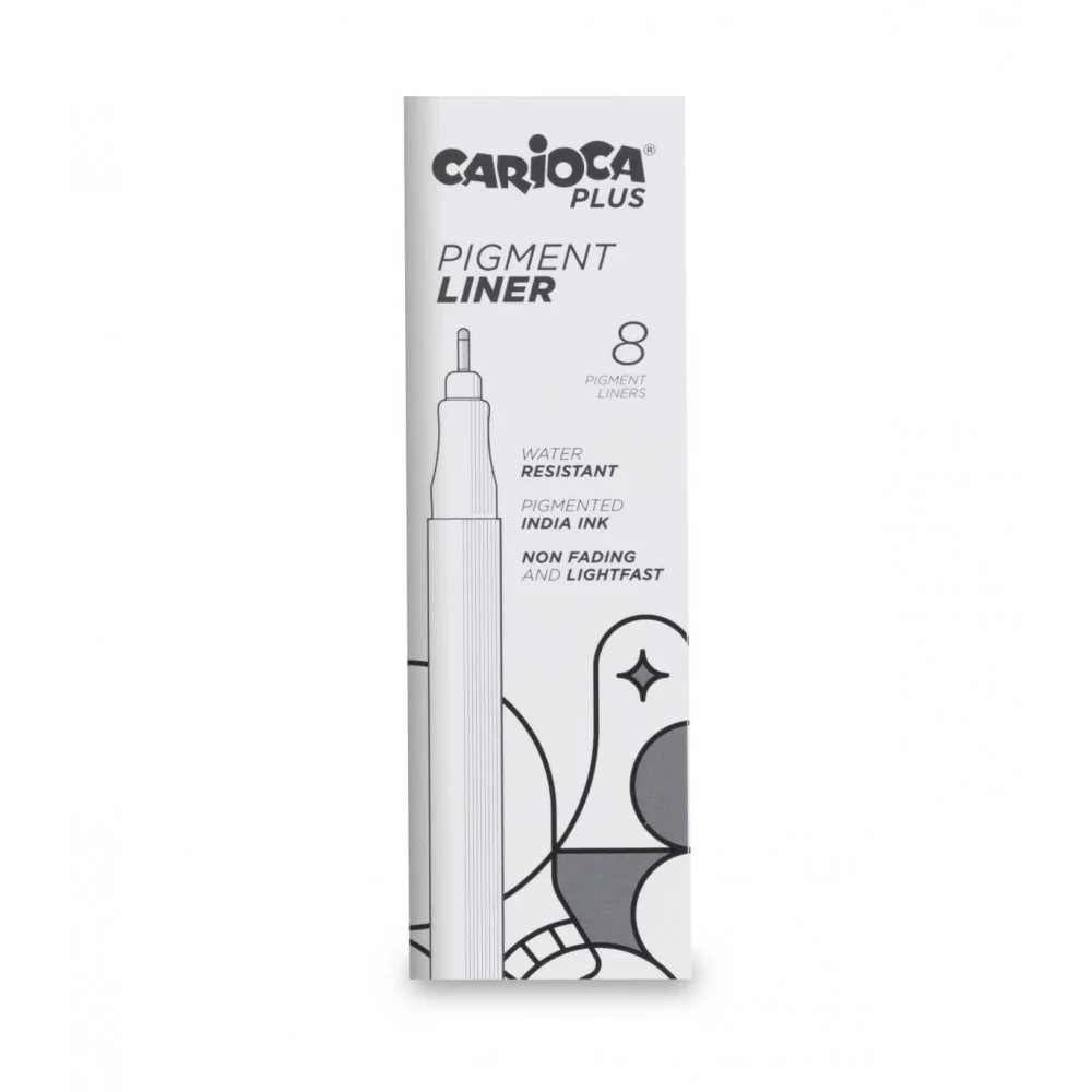 Pigment LINER popisovač štetcový CARIOCA  8ks-CARIOCA