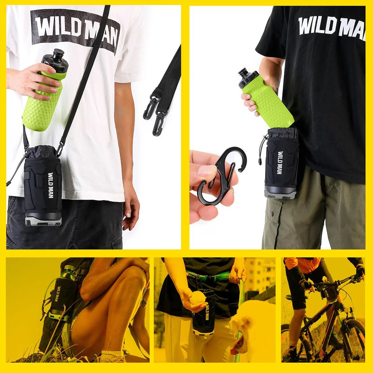 Wild Man R1 puzdro na fľašu na bicykel 1L, čierne