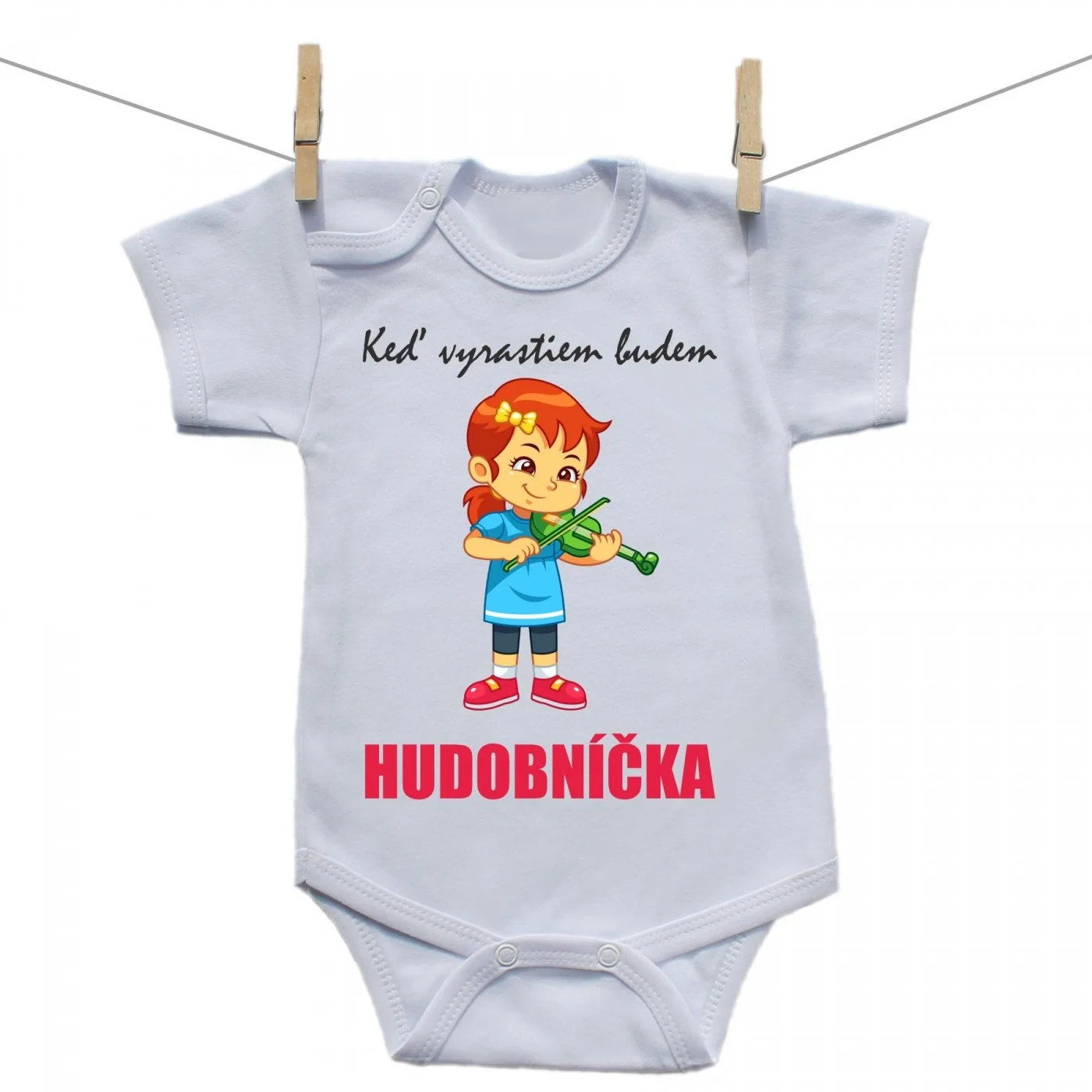 Boodyy Body s krátkym rukávom Keď vyrastiem budem hudobníčka Veľkosť: 56