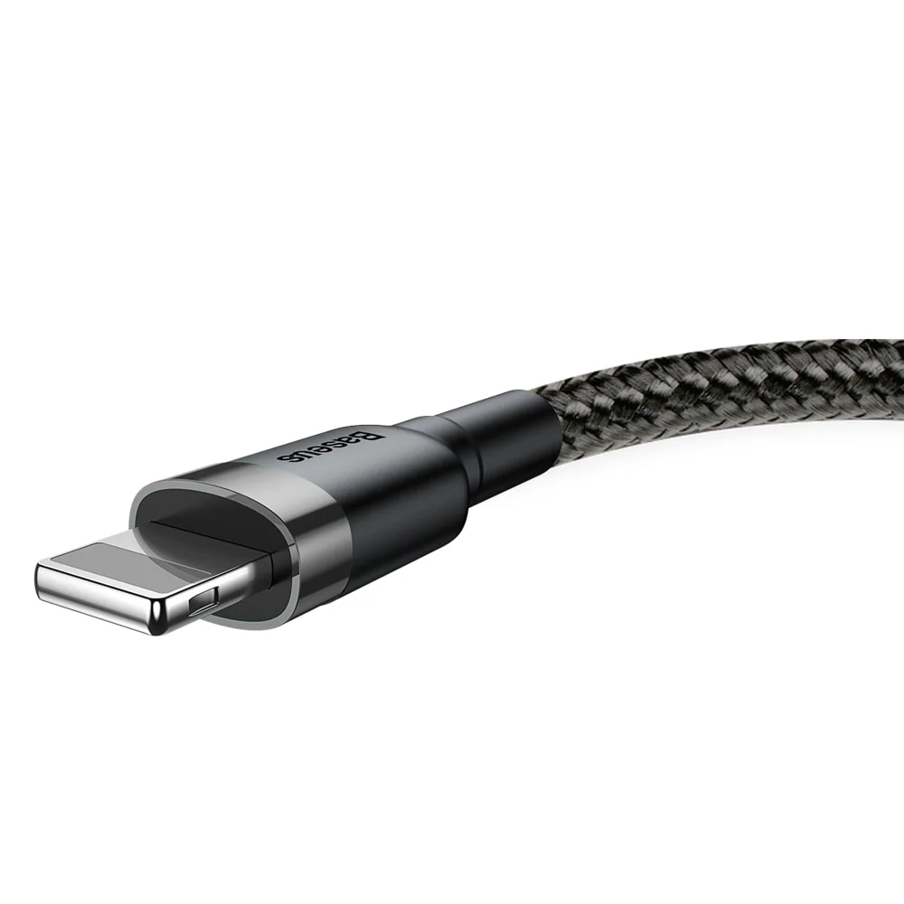 Baseus Cafule kábel USB / Lightning QC 3.0 2.4A 1m, čierny/sivý