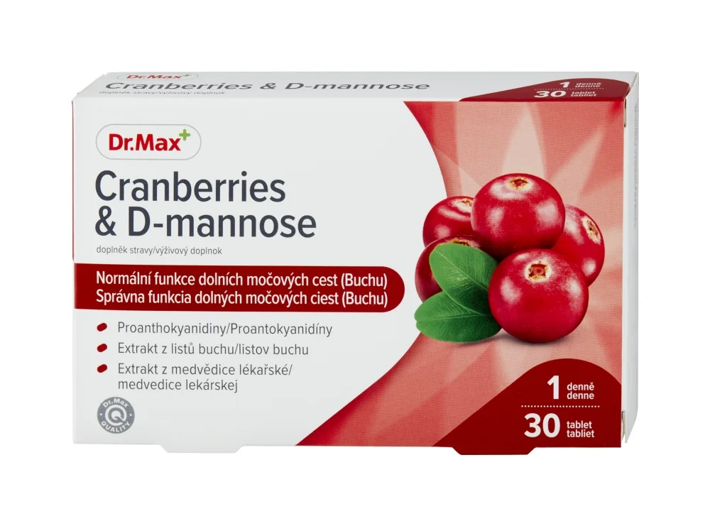 Dr. Max Cranberries & D-mannose 1×30 tbl, výživový doplnok