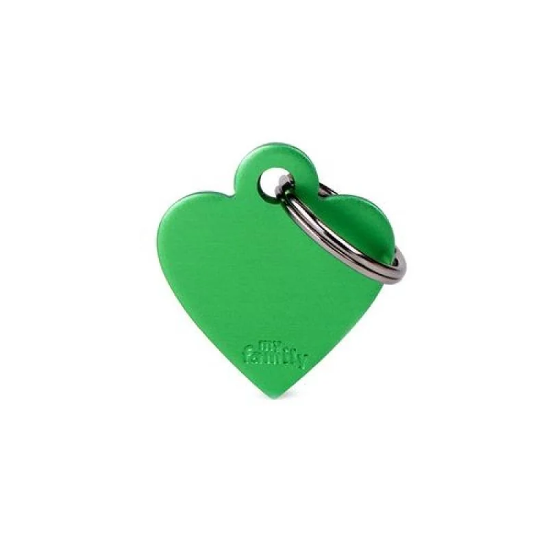 MF SMALL HEART ALUMINUM GREEN 2,8x2,5cm gravírovateľný prívesok