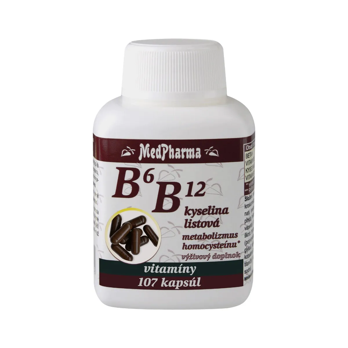 MedPharma B6 B12 + kyselina listová 1×107 cps, výživový doplnok