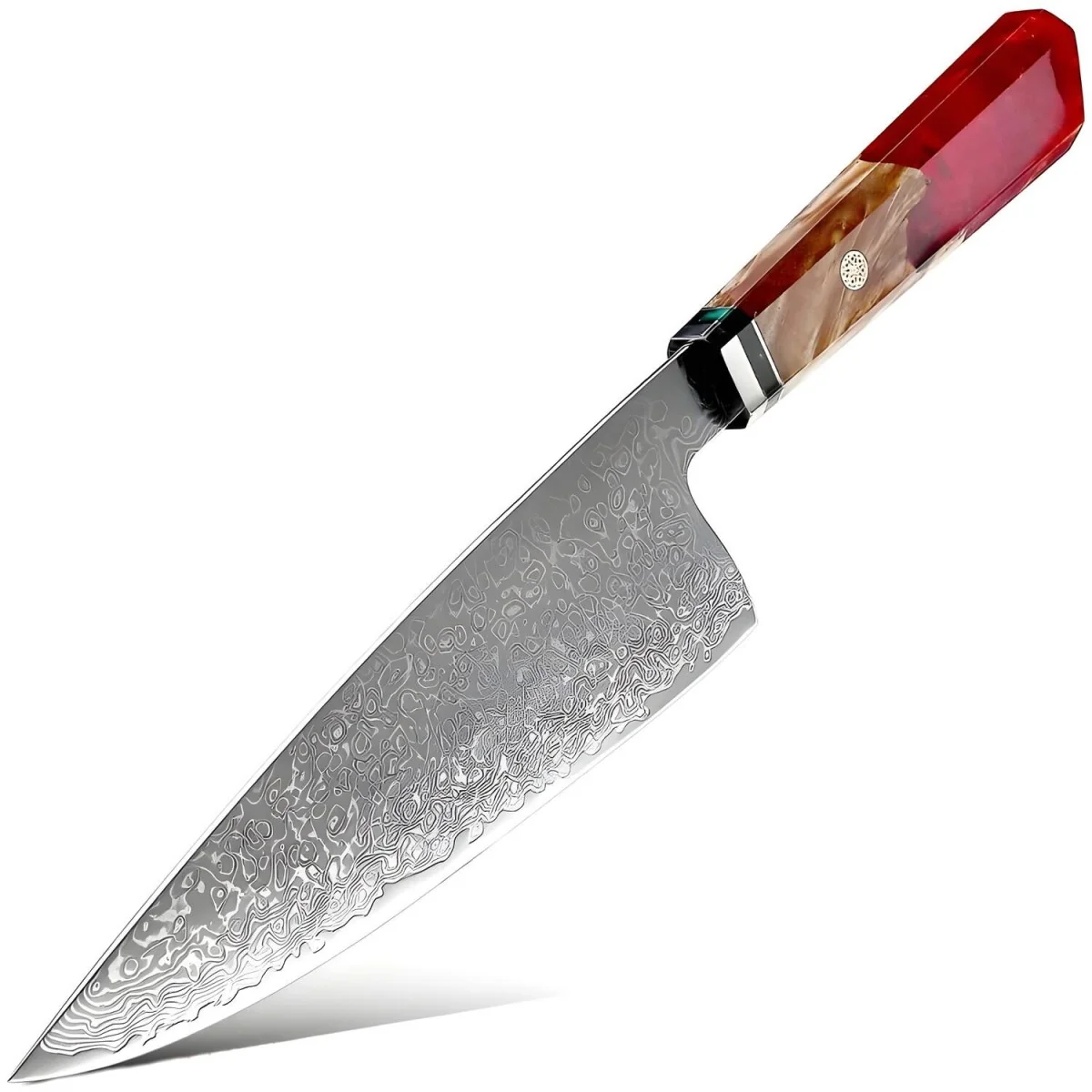 Damaškový kuchynský nôž Kurume-Chef/Červená 33,5cm