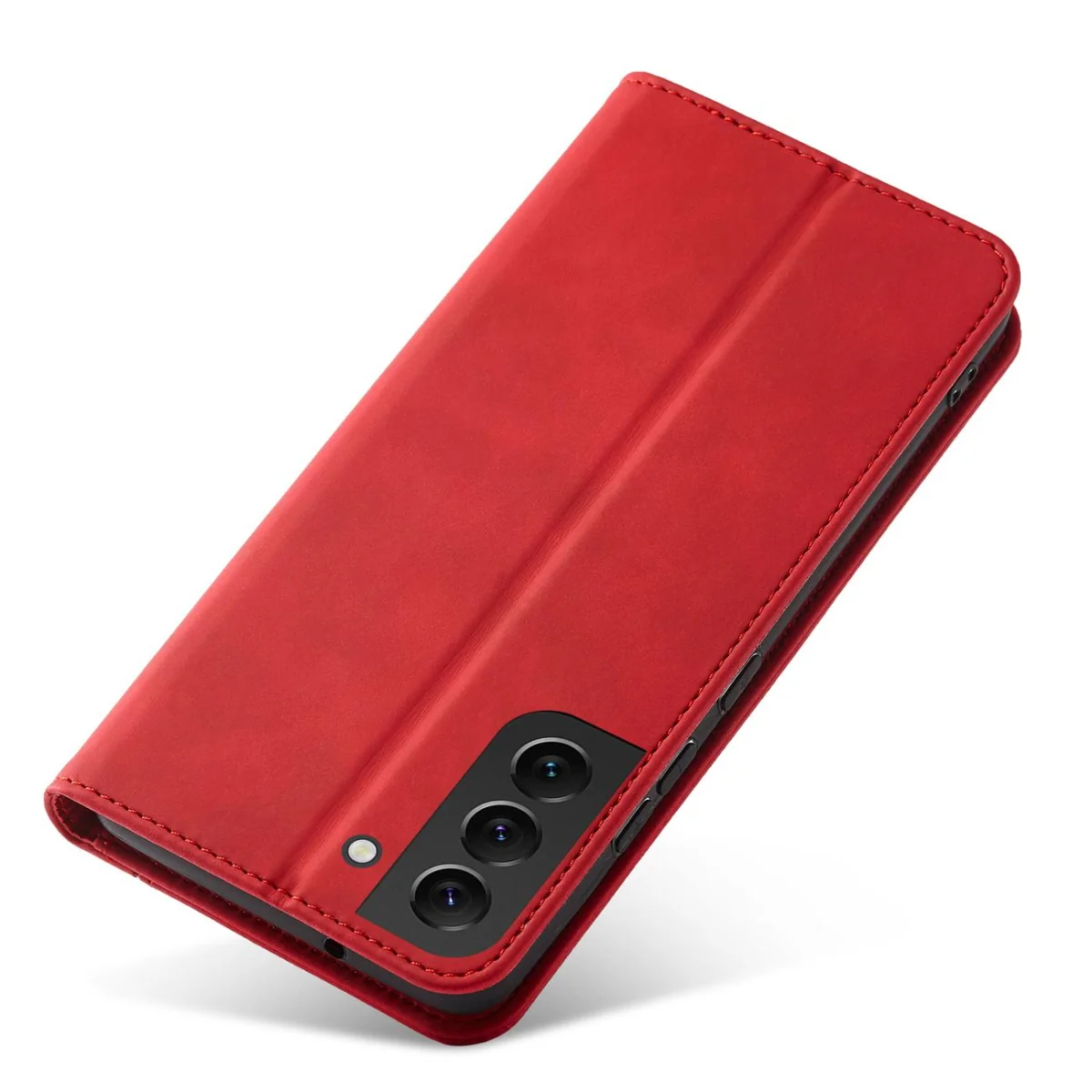 MG Magnet Fancy knižkové kožené puzdro na Samsung Galaxy S22 Plus, červené vené