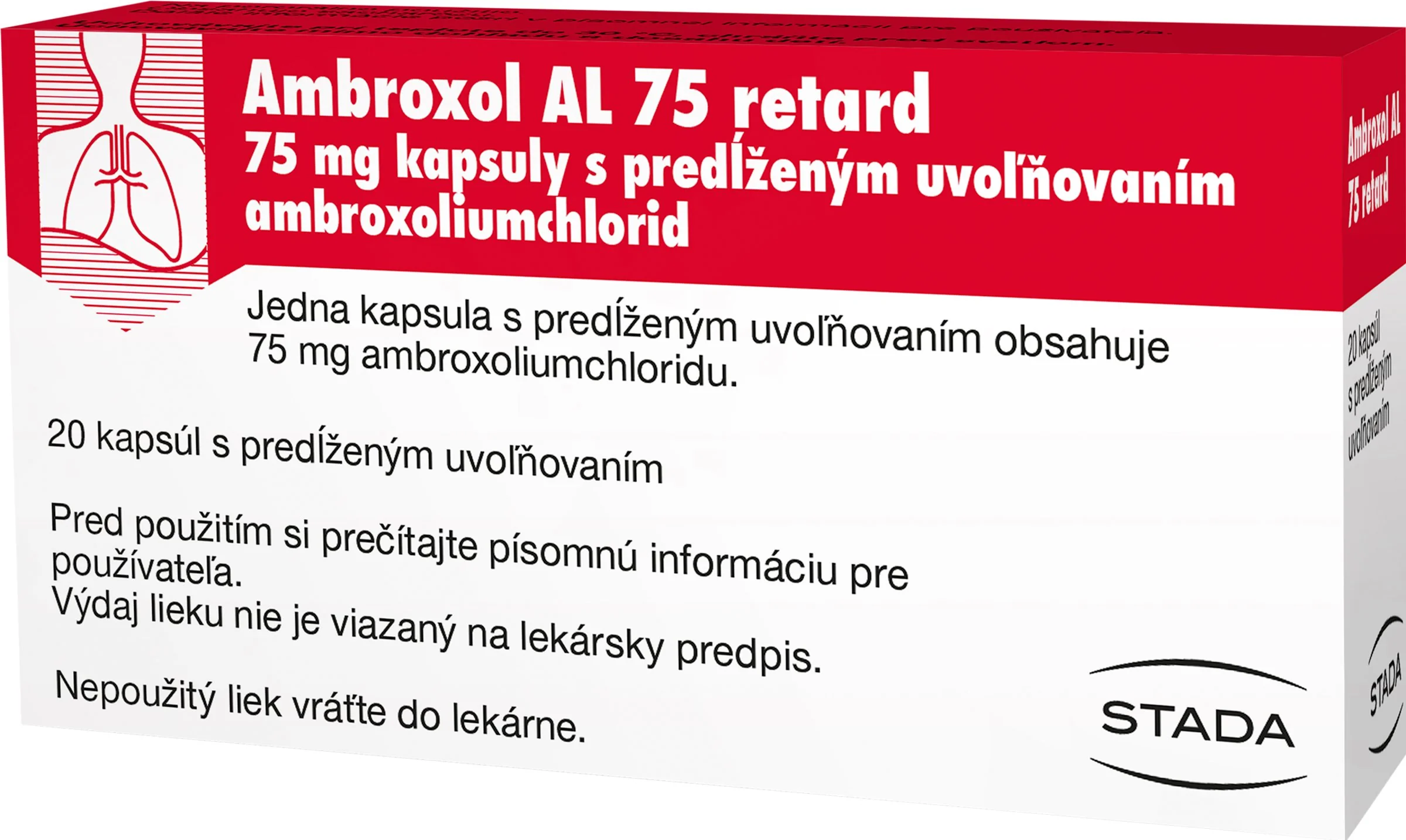 Ambroxol AL 75 retard 1×20 cps, uvoľnenie hlienov