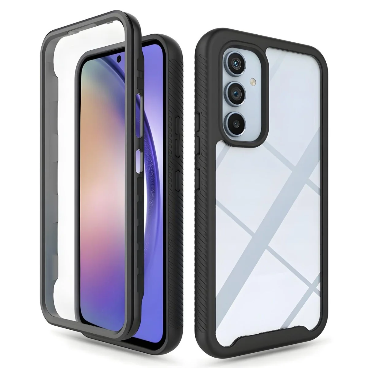 Ochranná fólia pre Samsung Galaxy A54 - Čierna 2v1 balenie, TPU a polykarbonát