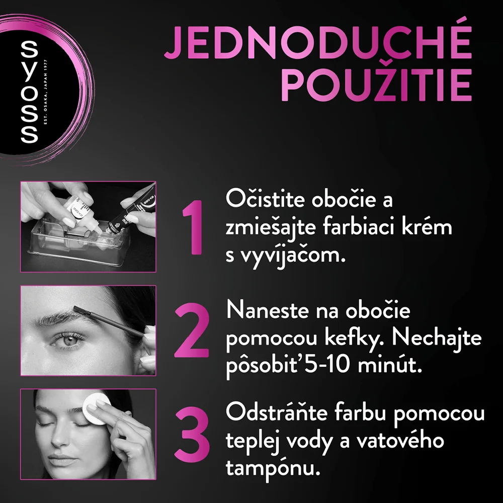 Syoss Brow Tint farba na obočie Čierny 1×1 ks, farba na obočie