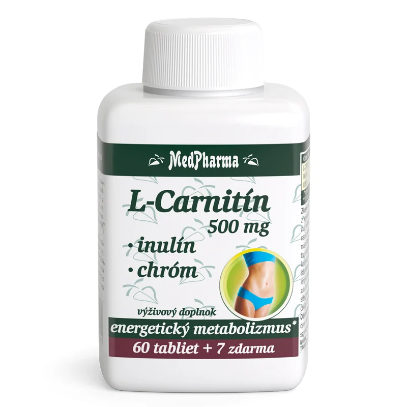 MedPharma L-CARNITÍN 500 MG + INULÍN + CHRÓM 1×67 tbl, L-CARNITÍN + INULÍN + CHRÓM