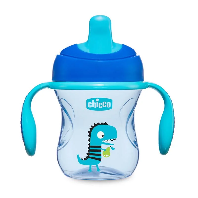 Chicco Hrnček Chicco Trénujeme s držadlami 200 ml, modrý 6m+ 1×1 ks, prvé pitie z hrnčeka