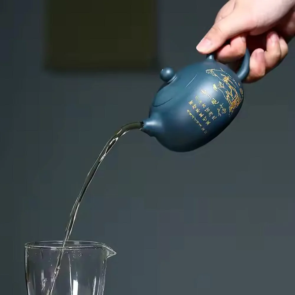 Čajník Qinghua - Modrá 220 ml, yixingská zisha hlina