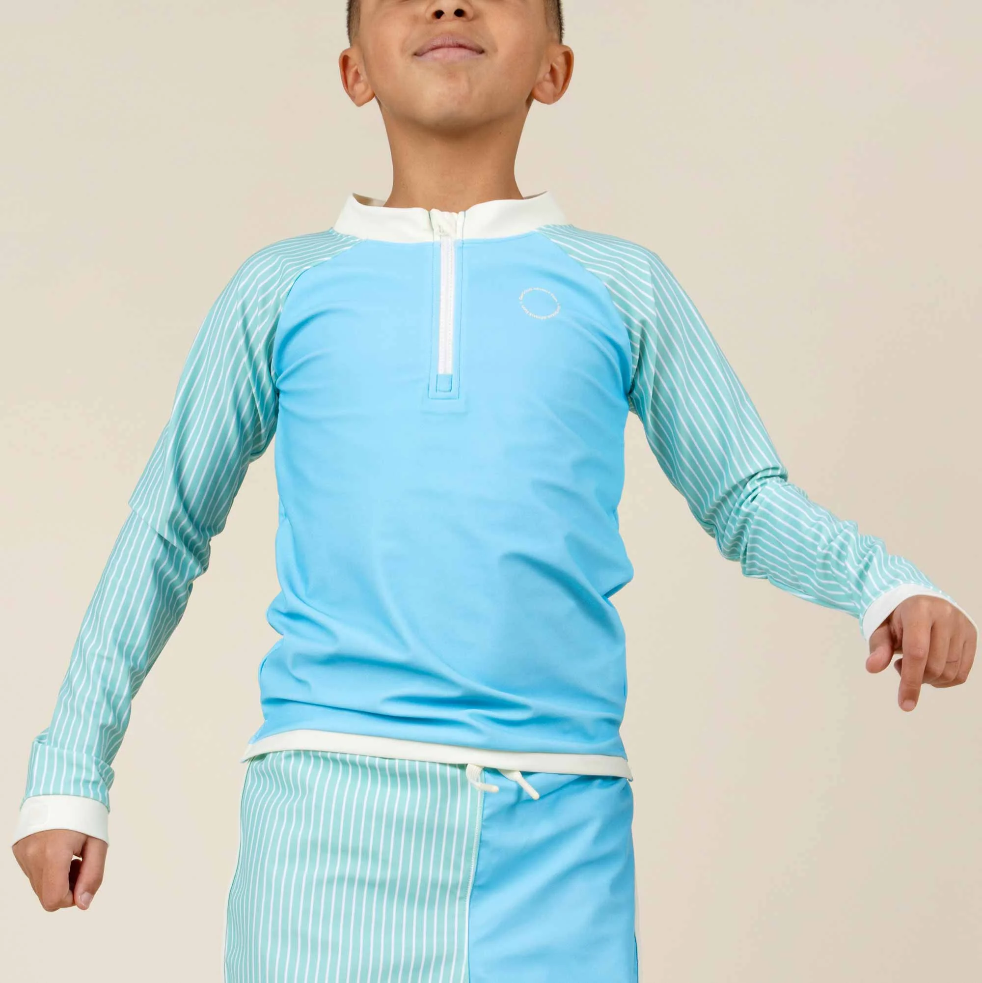 KiETLA ICONIK plavky s UV ochranou - tričko s dlhým rukávom - Blue Stripes 2-4 roky