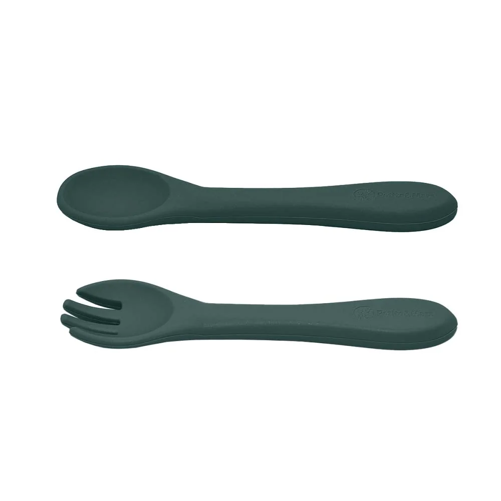 PETITE&MARS Príbor silikónový TAKE&MATCH Misty Green 6m+ 1×1 ks, silikónový príbor