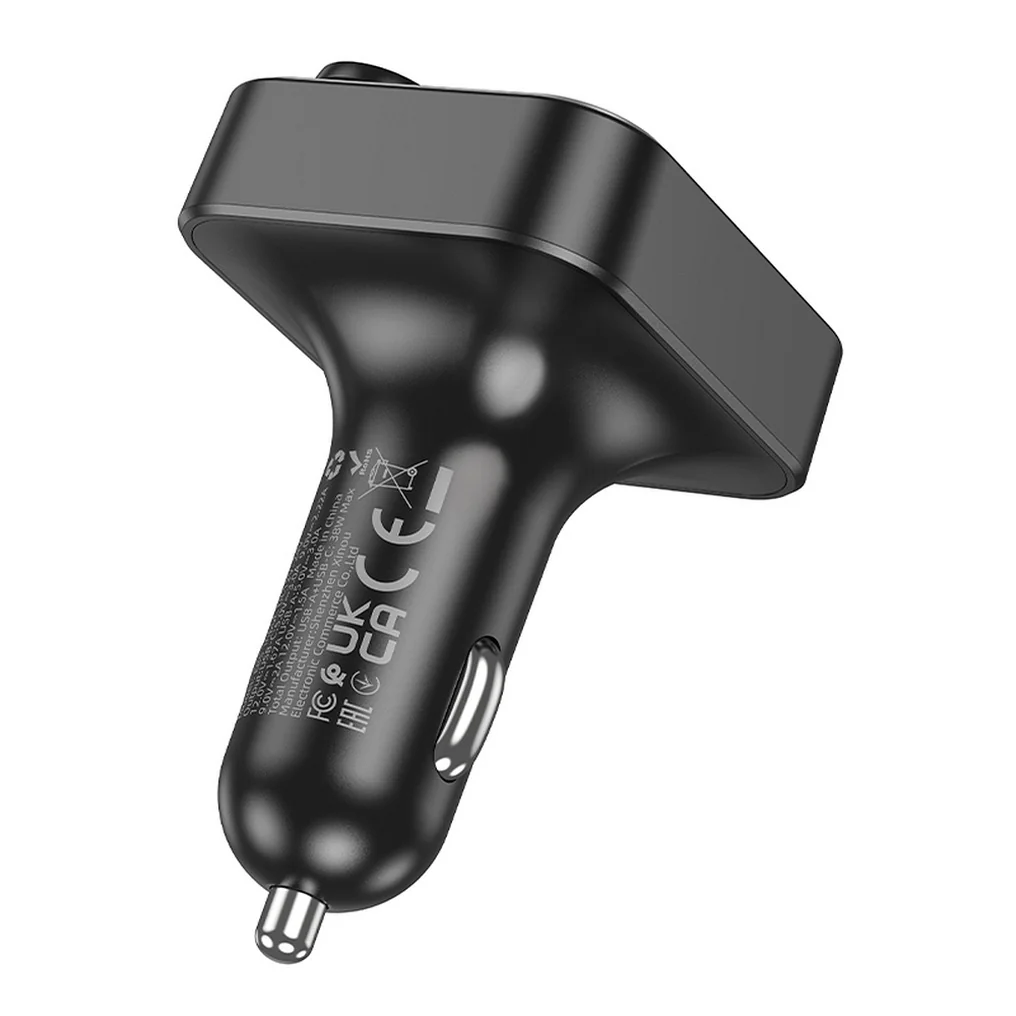 Hoco E85 Bluetooth FM Transmitter autonabíjačka 2x USB / USB-C QC PD 20W, čierna
