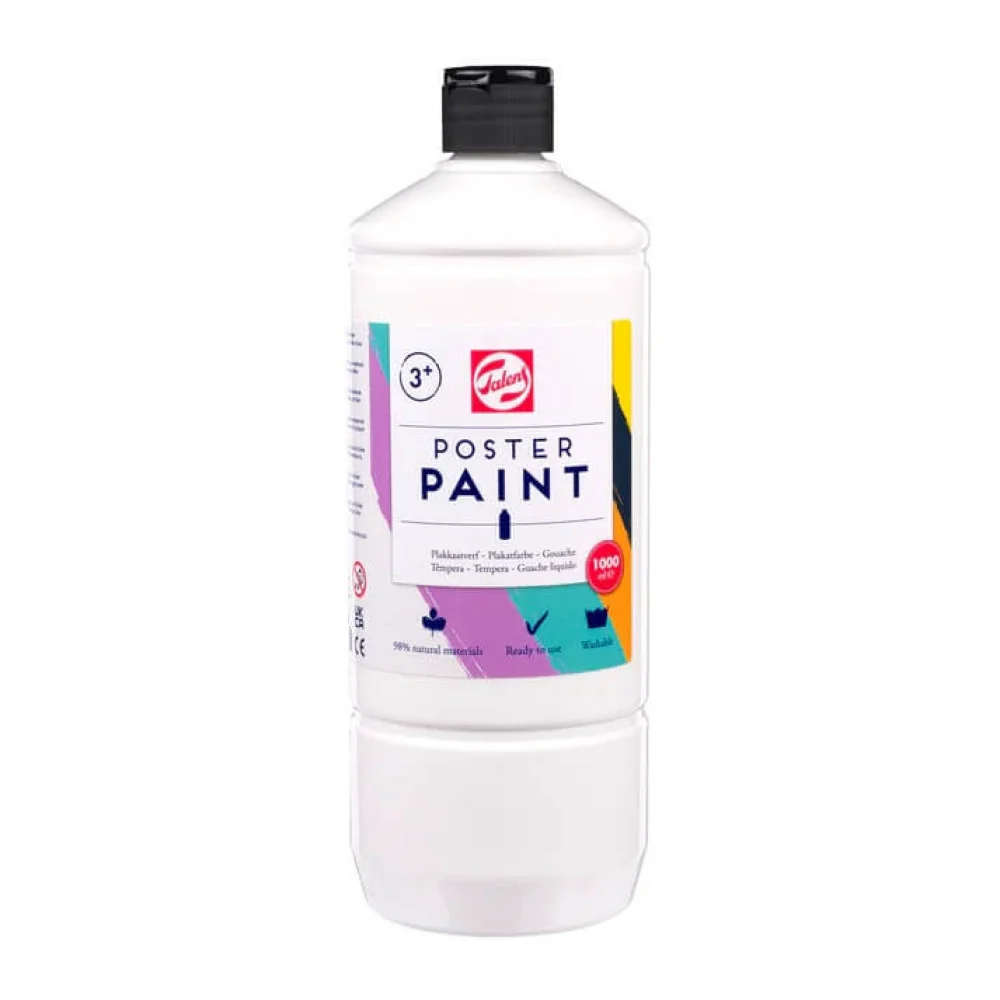 Plagátová farba školská 100ml biela 100-Talens