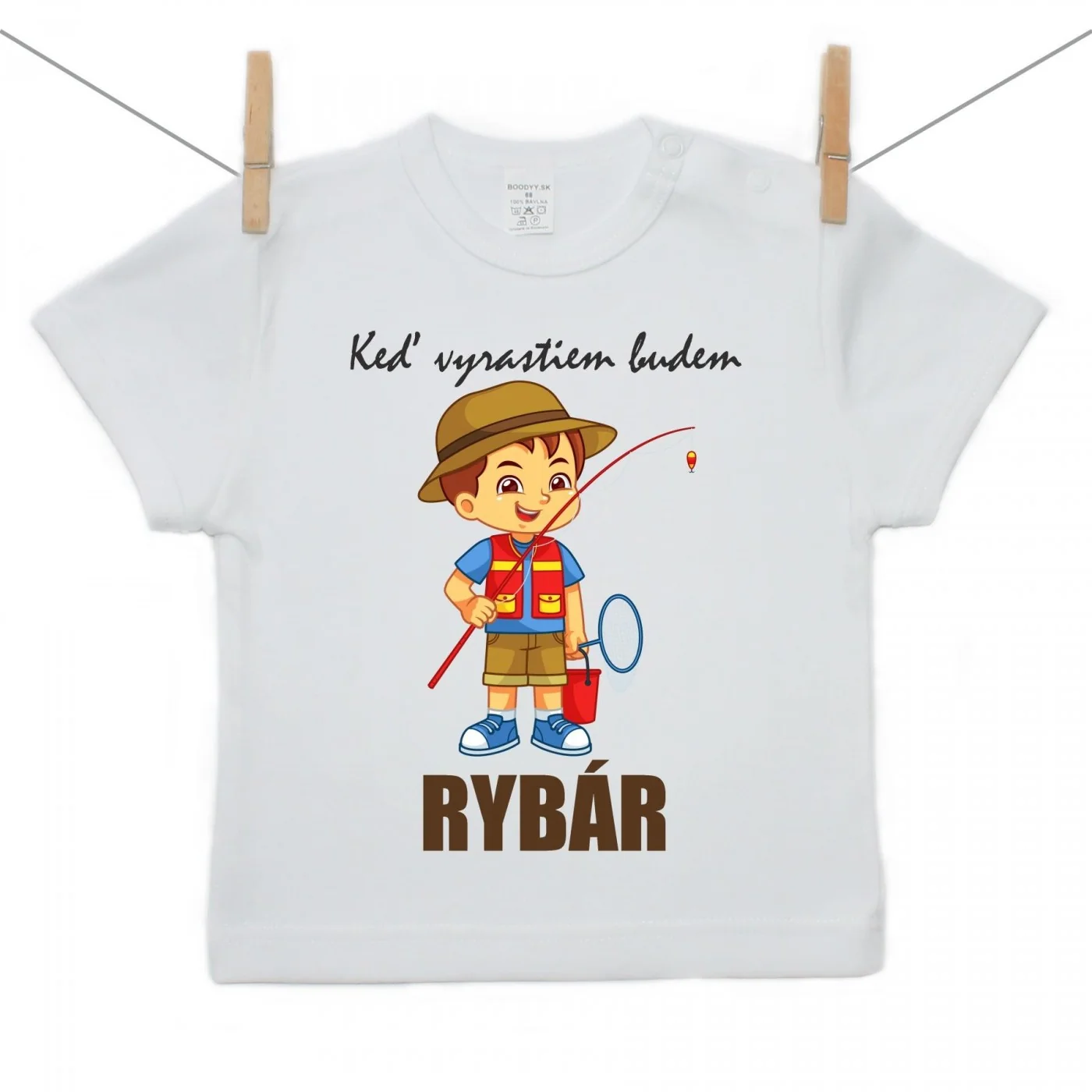 Boodyy Tričko s krátkym rukávom Keď vyrastiem budem rybár Veľkosť: 122