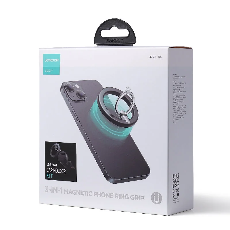 Joyroom Ring magnetický držiak na mobil do auta, čierny